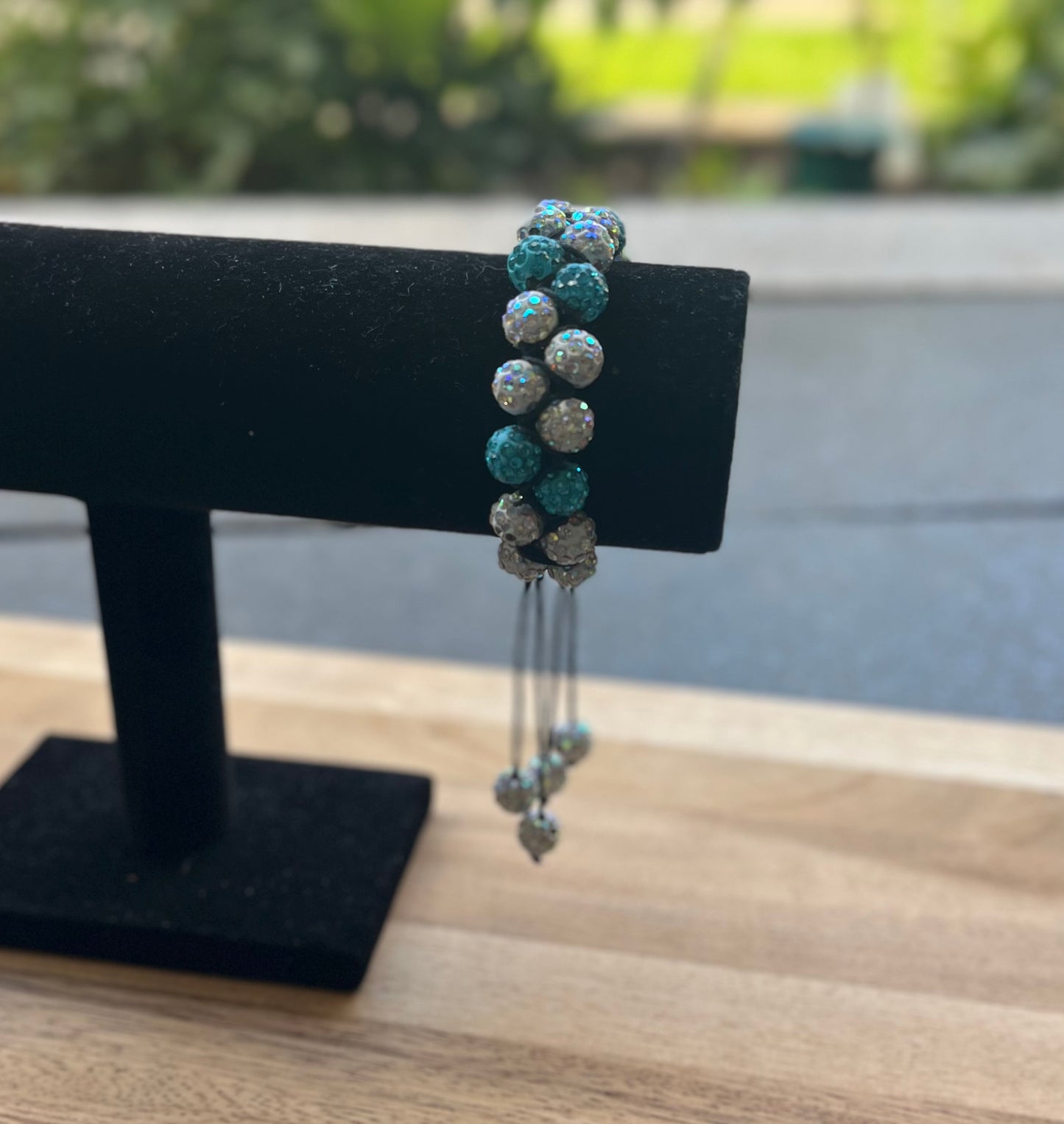 Knotband turquoise - ab crystal